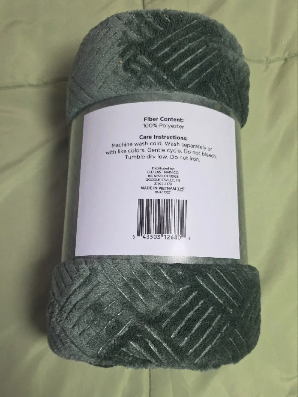 Comfort Bay Super Soft Embossed Throw - Sage